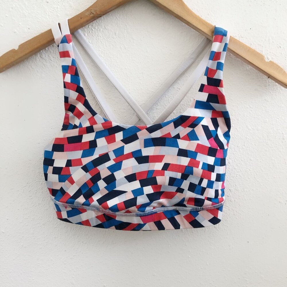 LULULEMON Energy Bra Capoeira Multi‎ / White Size 4